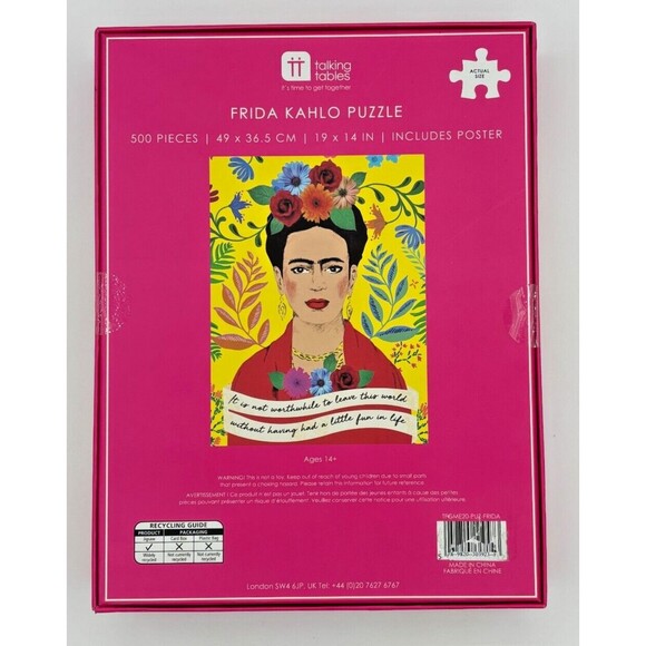 FRIDA KAHLO by Talking Tables 500 pc Jigsaw Puzzle & Poster New and Unopened - Picture 2 of 9